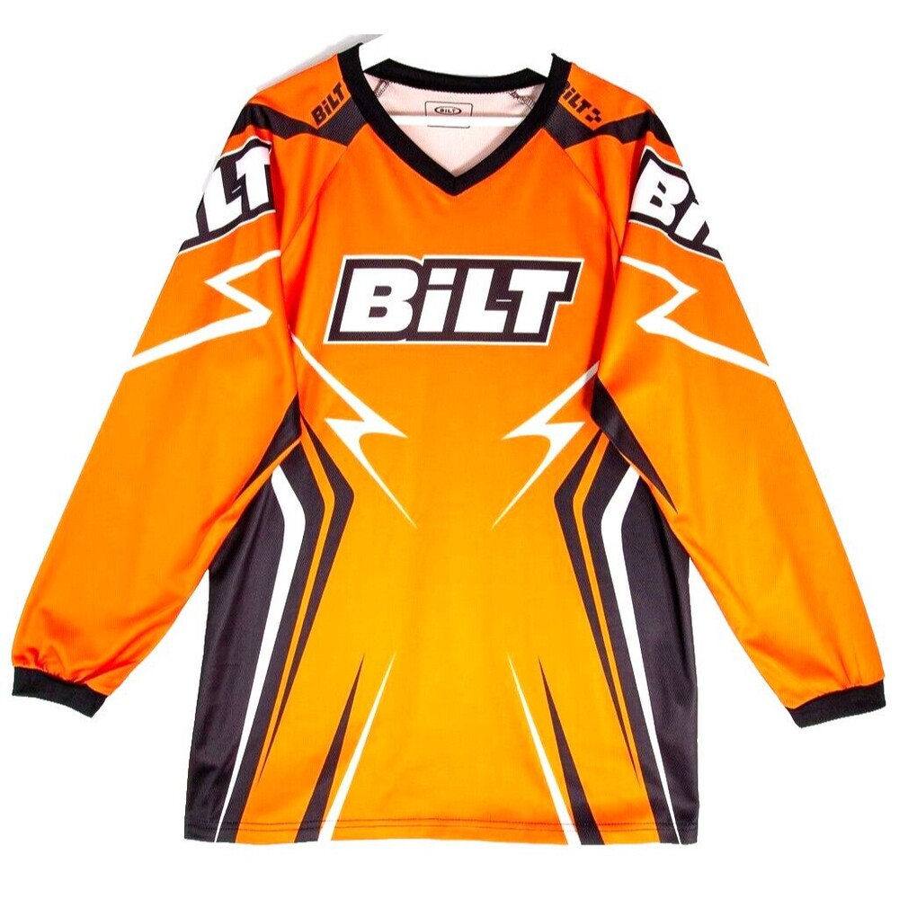 Bilt Jersey Long Sleeve Motocross Dirt Bike Cycle Moto Men's Size Small Orange